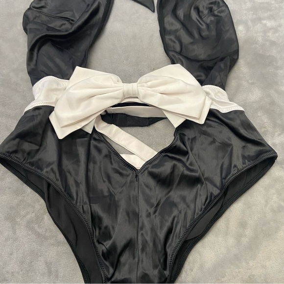 New! Victoria’s Secret Bow-Topped High-Neck Teddy black 4315 - Picture 6 of 10